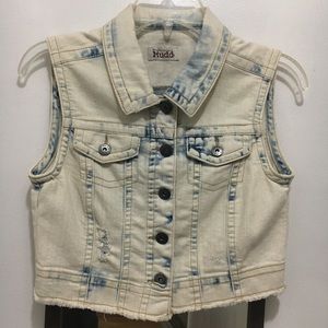 Punk Cropped Distressed Ripped Denim Jean Vest